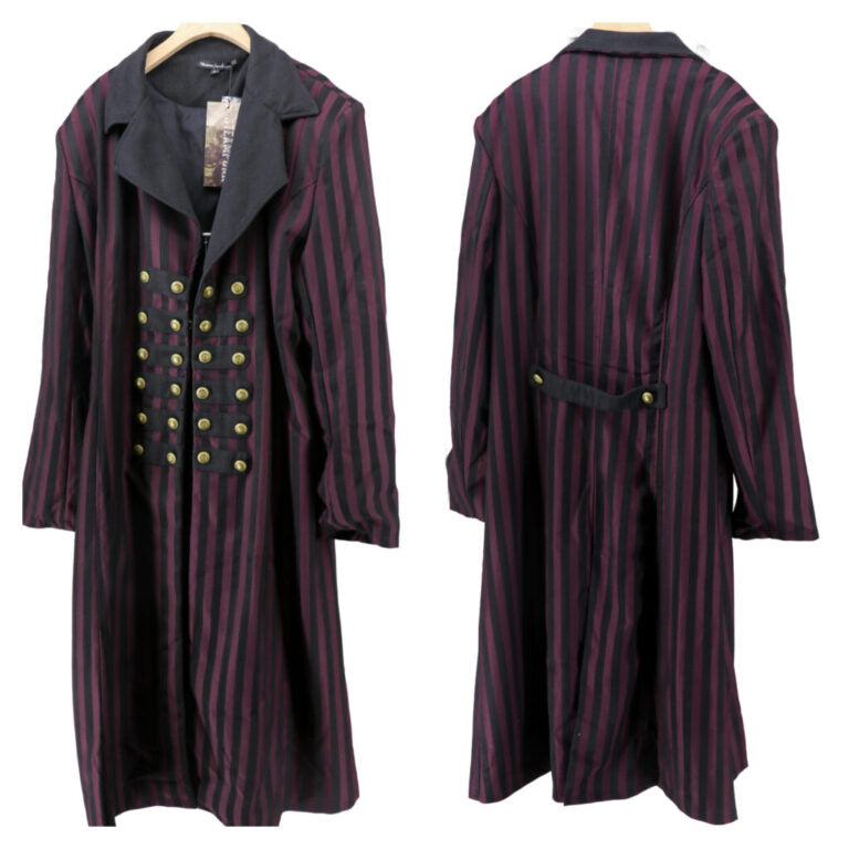 Steampunk Long Striped Jacket