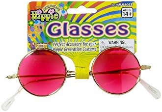 Round Hippie Glasses Costume Accessory - Pink