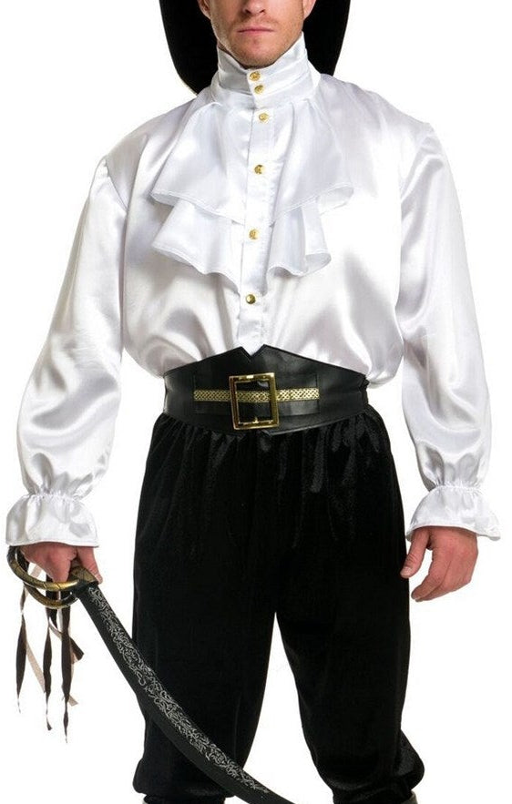 White Pirate Captain Shirt - Adult Costume Accessory