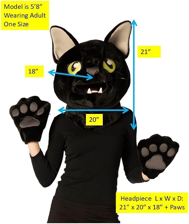 Black Cat Head & Paws - Adult Accessory Kit