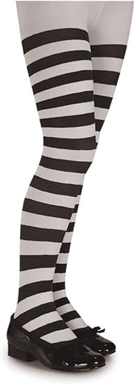 White & Black Striped Tights - Child - Chicago Costume Company