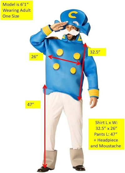 Cap'n Crunch Cereal Sea Captain - Adult Costume