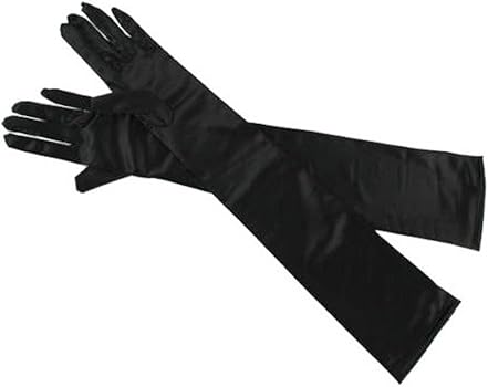 18" Elbow Length Black Gloves
