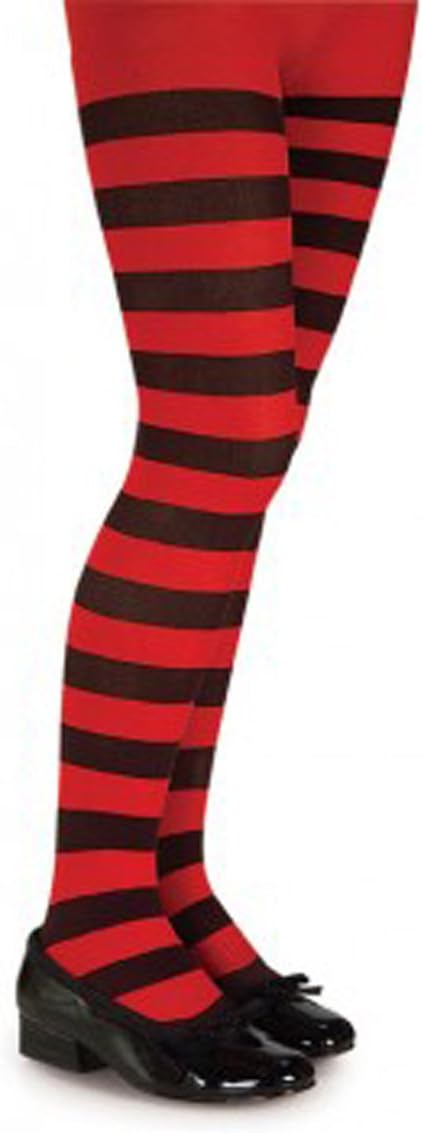 Red & Black Striped Tights - Child Costume Accessory