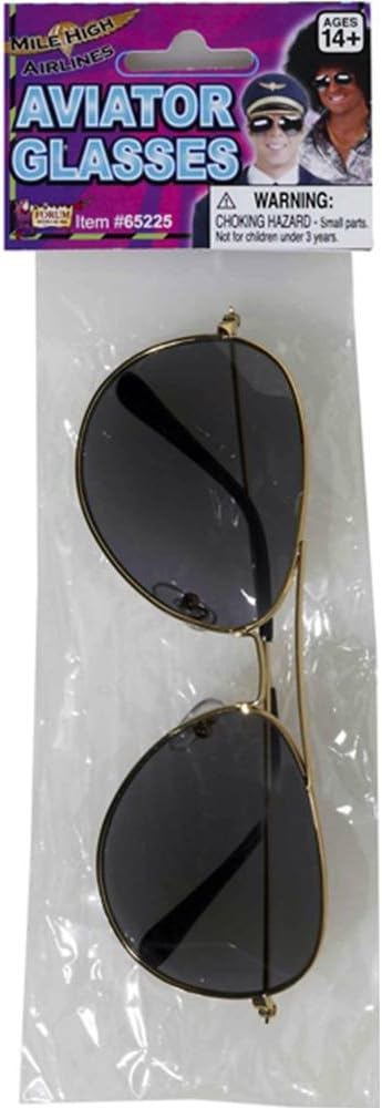 Gold Aviator Glasses - Costume Accessory