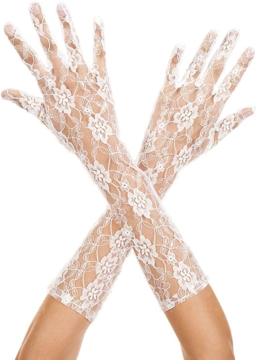 Elbow Length Lace Gloves - Chicago Costume Company