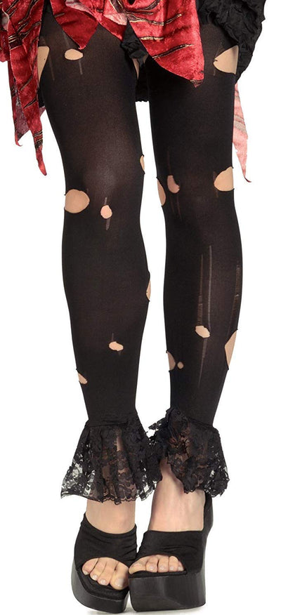 Lil' Dead Riding Hood Ripped Tights - Adult Costume Accessory