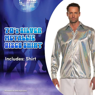 70's Metallic Disco Shirt - Adult