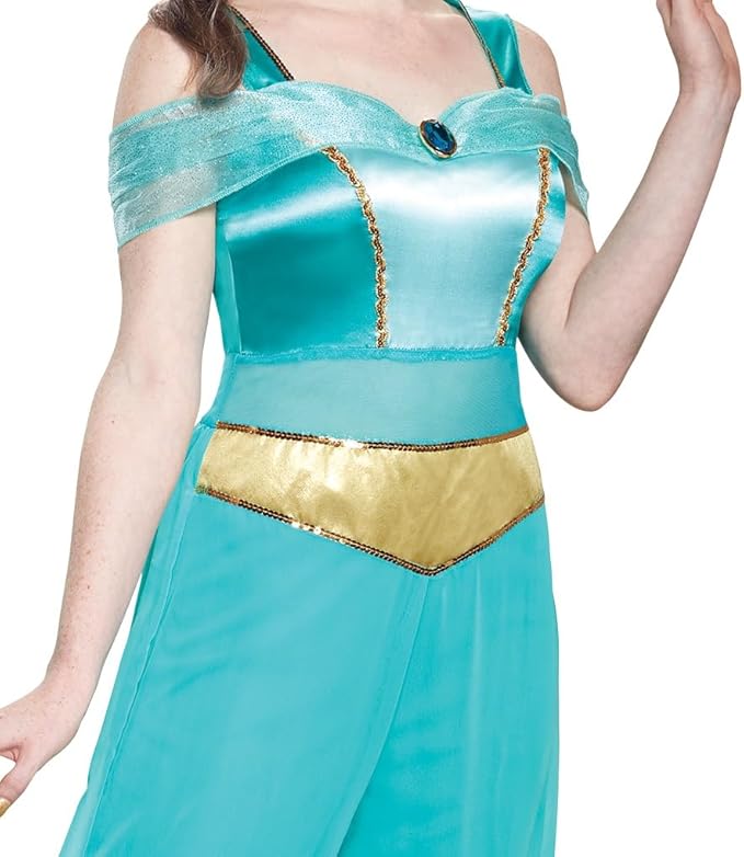 adult princess jasmine dress Disney Deluxe Costume Jessie Pop prom dresses plus sizes Perfect for Halloween Color:M-Dark Red