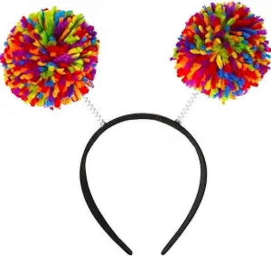 Rainbow Pom Pom Headband - Adult