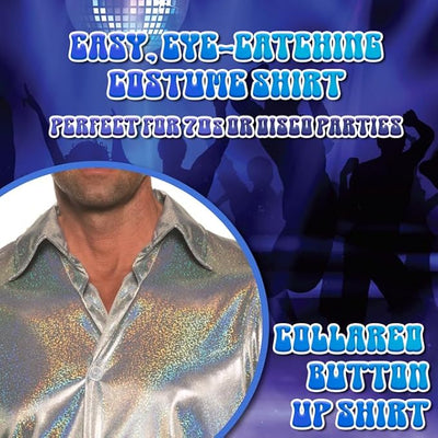 70's Metallic Disco Shirt - Adult