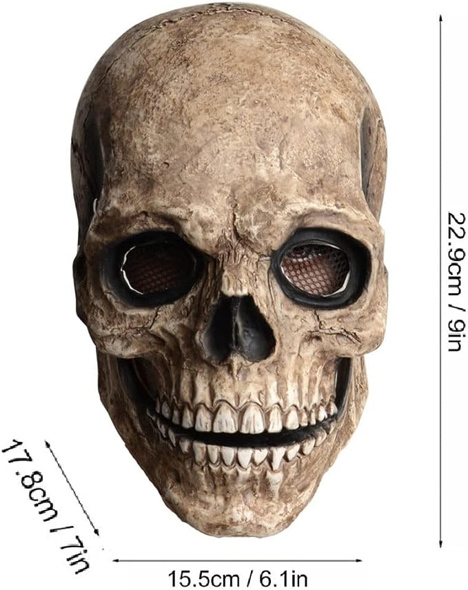 Latex Skull Moving Mouth Mask - Adult Mask