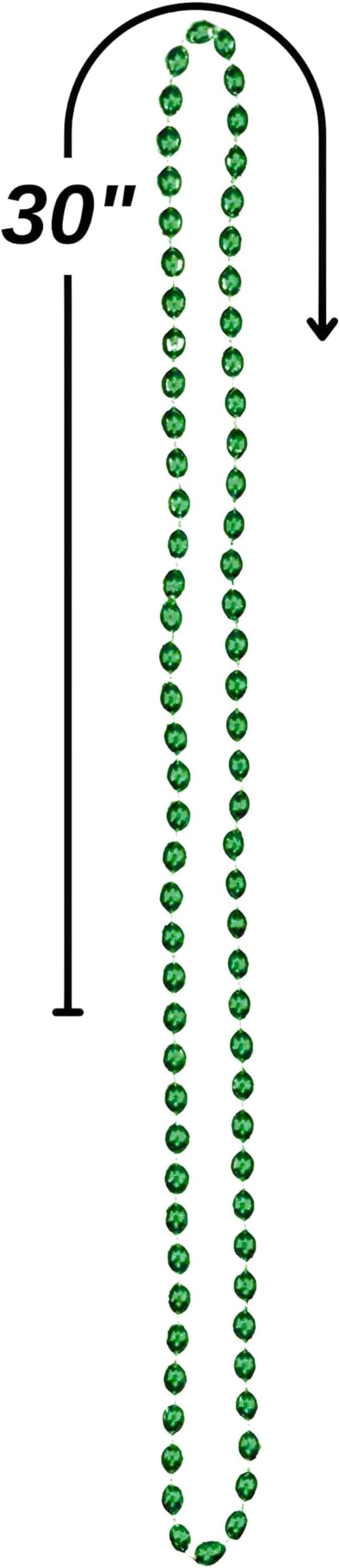 Green Bead Necklace - 50 Pack