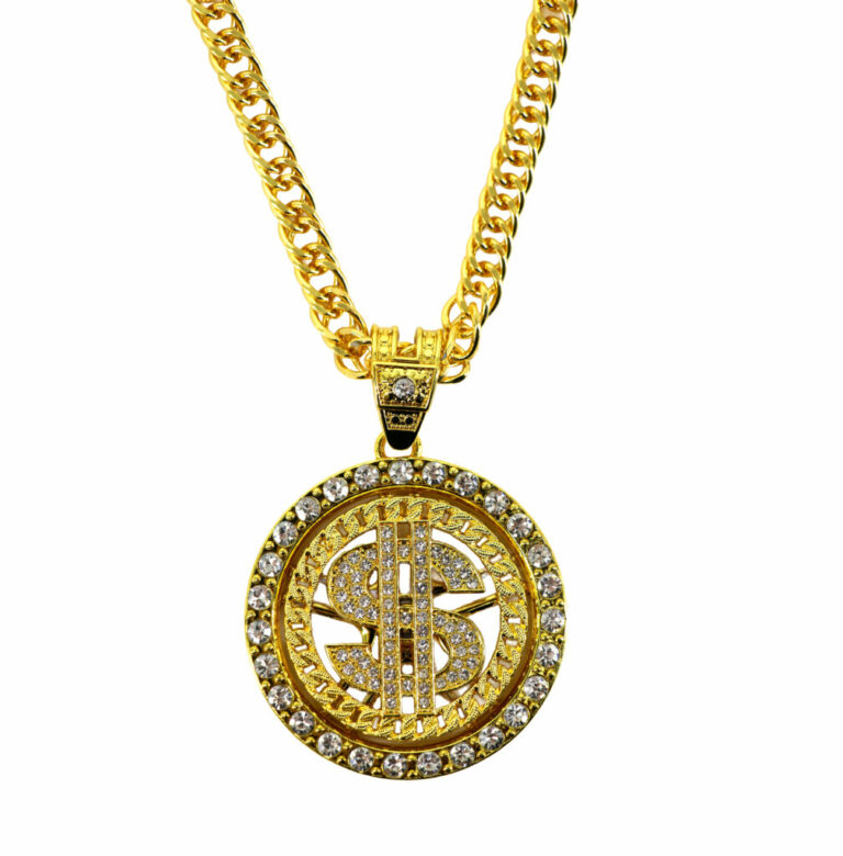 Spin Dollar Sign Gold Chain
