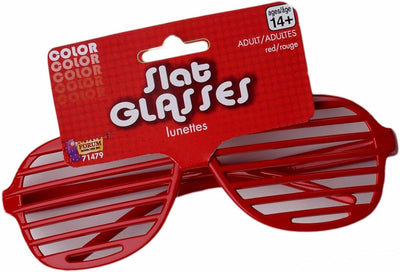 Red Slat Glasses - Adult
