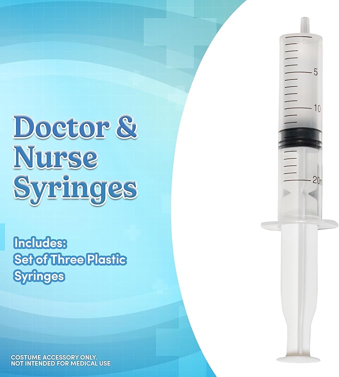 Faux Halloween Plastic Syringes - 3 Pack Prop
