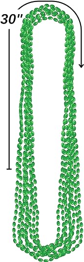 Green Bead Necklace - 8 Pack