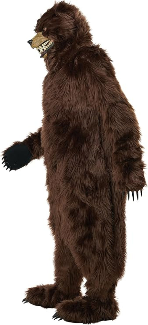 Grizzly Bear Adult Deluxe Costume with Moveable Jaw Mask