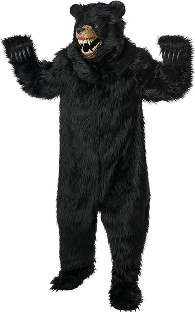 Black Bear Costume With Moveable Jaw Mask