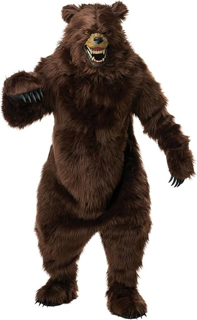 Grizzly Bear Adult Deluxe Costume with Moveable Jaw Mask