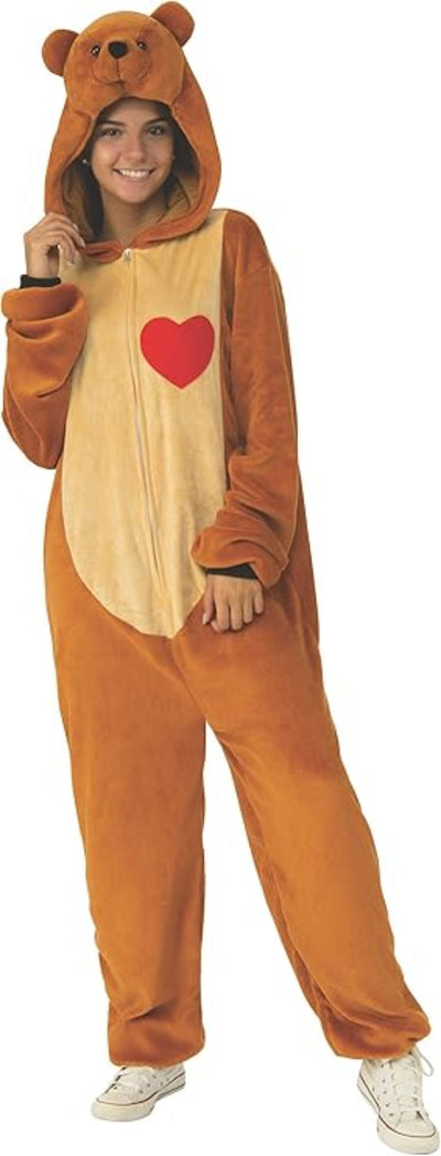 Teddy Bear Hooded Jumpsuit - Comfy-Wear Adult Costume