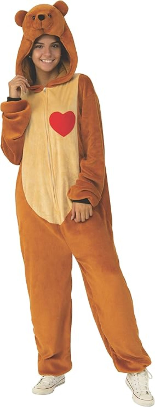 Teddy Bear Hooded Jumpsuit - Comfy-Wear Adult Costume