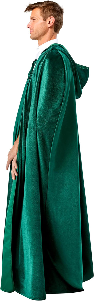 Green Velvet Hooded Cloak - Adult Costume