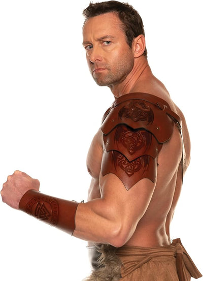 Single Leather Pauldron Shoulder Armor - Costume Accessory - Chicago Costume Company