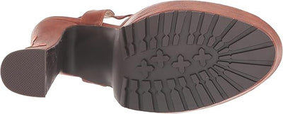 5.5" Heel Open Toe Shoe with Flower - Tan