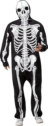 Skeleton Zip Up Hooded Jumpsuit - Adult Costume