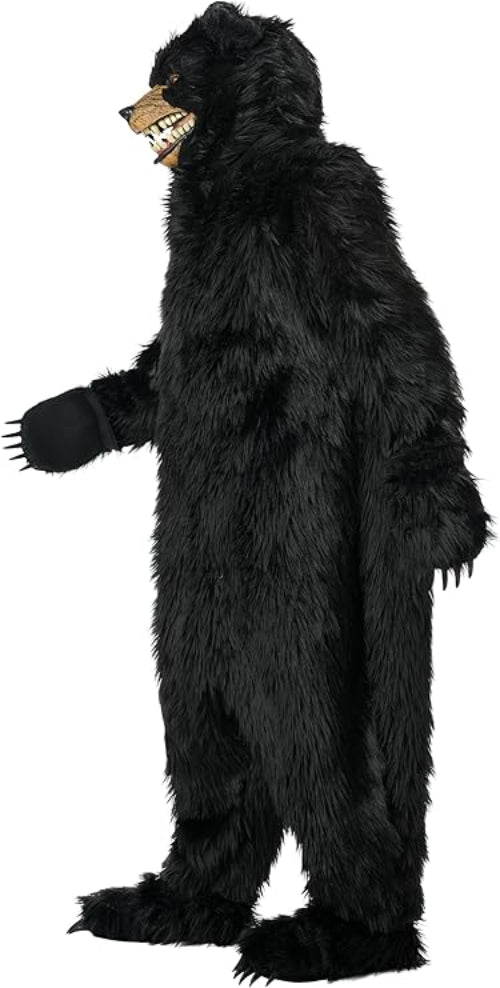 Black Bear Costume With Moveable Jaw Mask