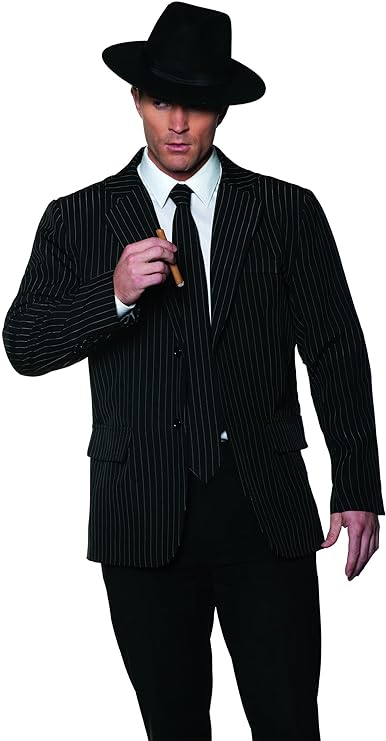 Gangster Pin Striped Jacket & Tie - Adult