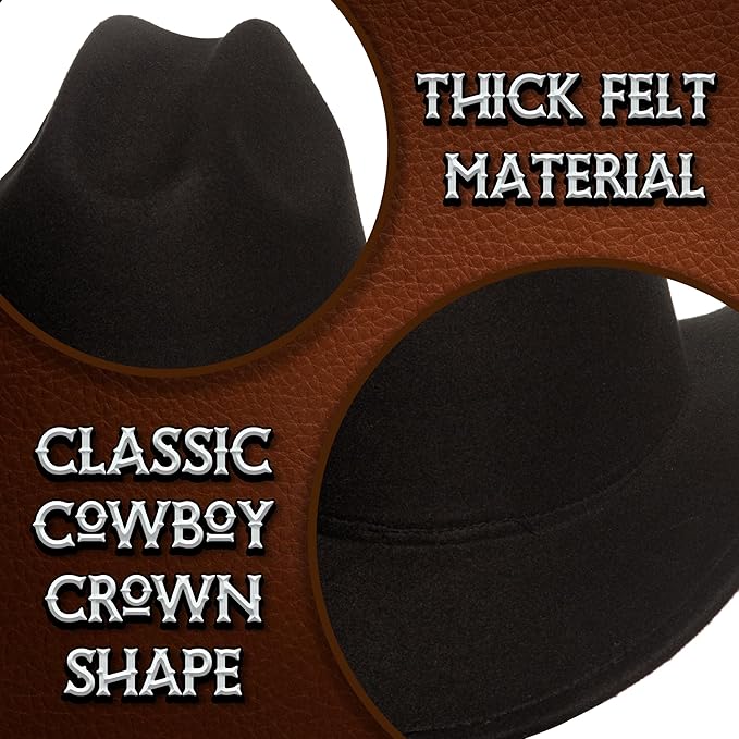 Black Cattleman Cowboy Hat - Adult