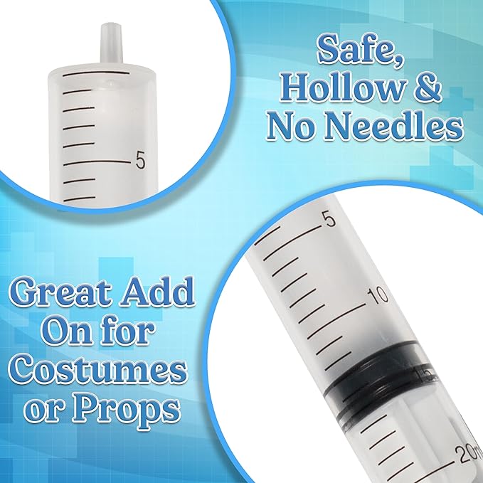 Faux Halloween Plastic Syringes - 3 Pack Prop