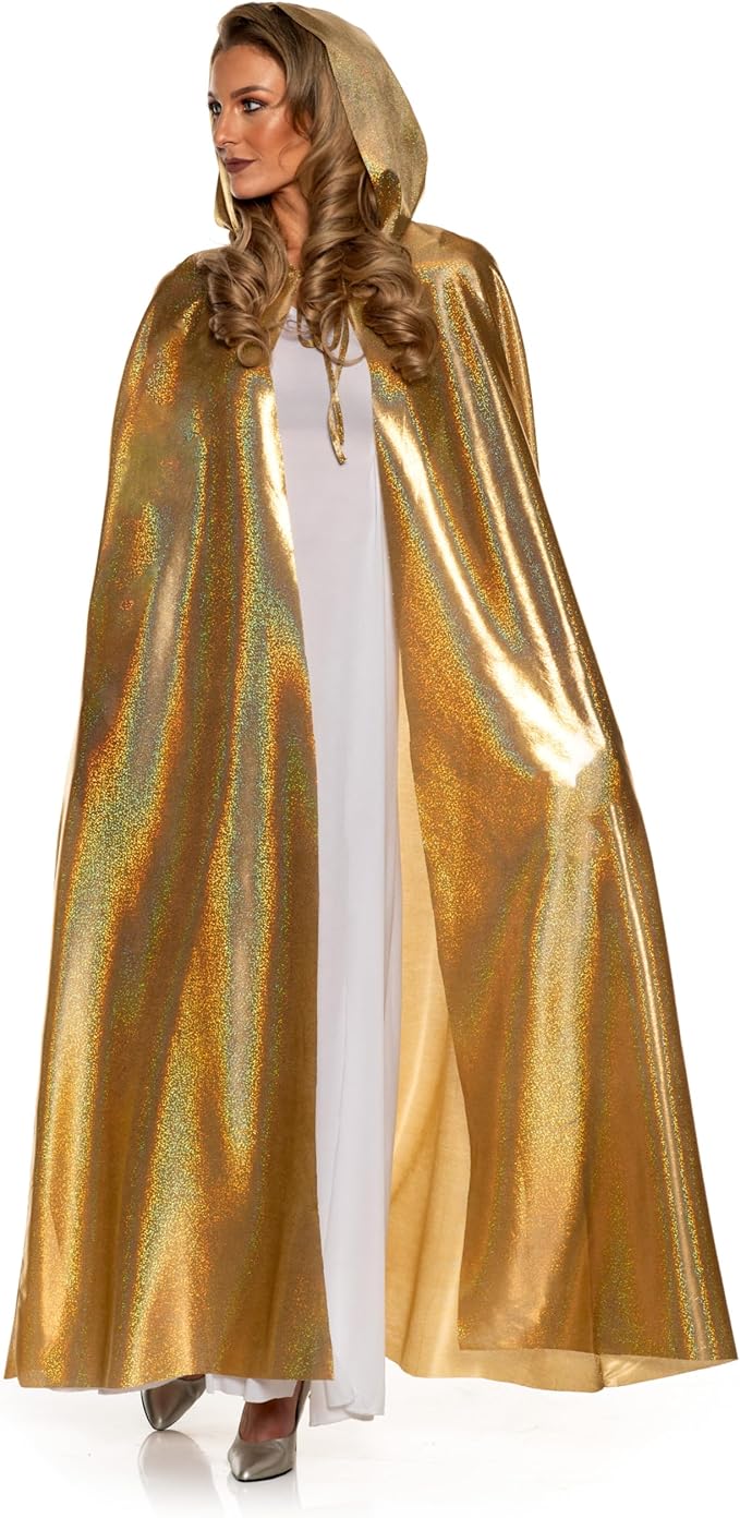 Metallic Hooded Cape - Adult