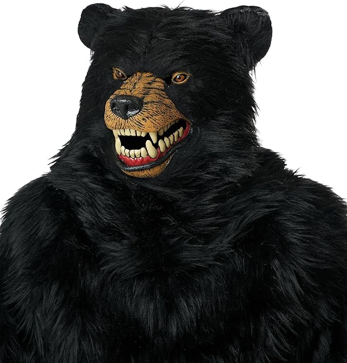 Black Bear Costume With Moveable Jaw Mask