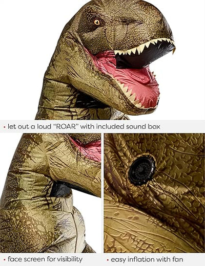 Inflatable T-Rex With Sound - Jurassic World Adult Costume