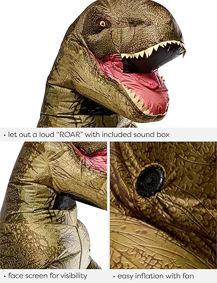 Inflatable T-Rex With Sound - Jurassic World Adult Costume