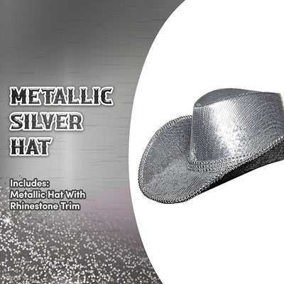Metallic Rhinestone Cowboy Hat - Adult