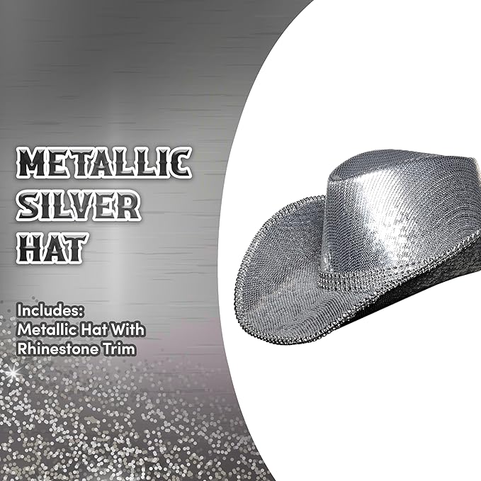 Metallic Rhinestone Cowboy Hat - Adult