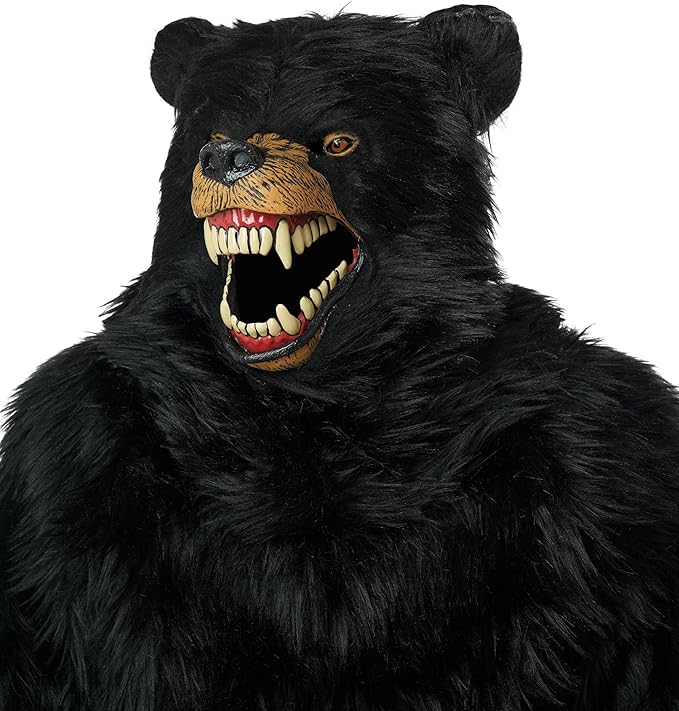 Black Bear Costume With Moveable Jaw Mask