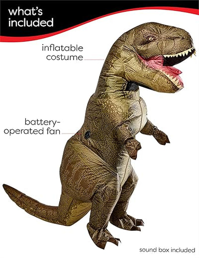 Inflatable T-Rex With Sound - Jurassic World Adult Costume