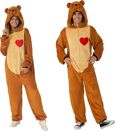 Teddy Bear Hooded Jumpsuit - Adult Costume