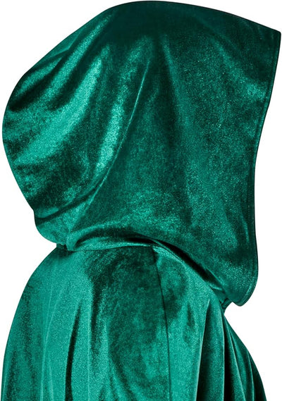 Green Velvet Hooded Cloak - Adult Costume