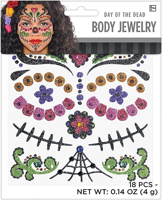 Day of The Dead Body Jewelry Stickers