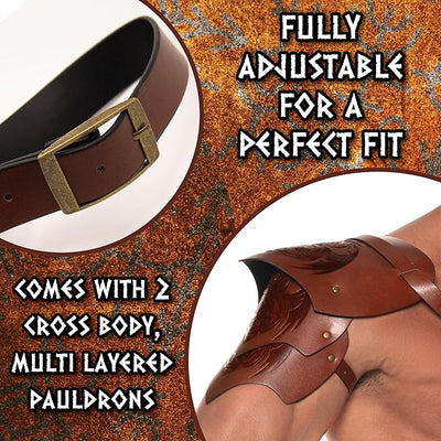 Dragon Warrior Double Shoulder Pauldrons - Costume Accessory - Chicago Costume Company