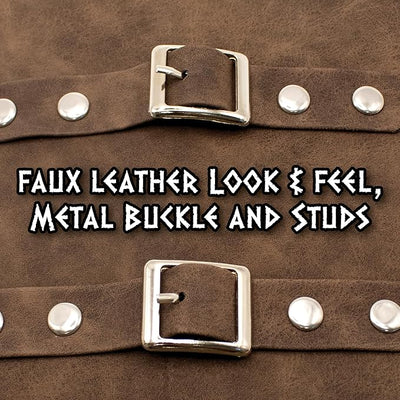 Faux Leather Cuff Bracelet - Brown - Chicago Costume Company