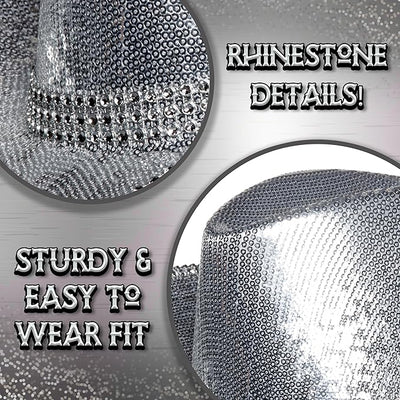 Metallic Rhinestone Cowboy Hat - Adult
