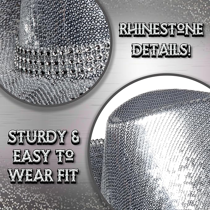 Metallic Rhinestone Cowboy Hat - Adult