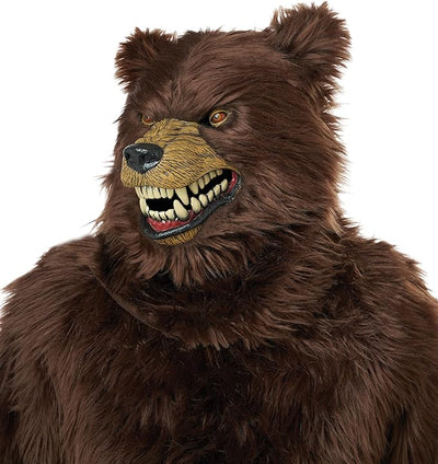 Grizzly Bear Adult Deluxe Costume with Moveable Jaw Mask